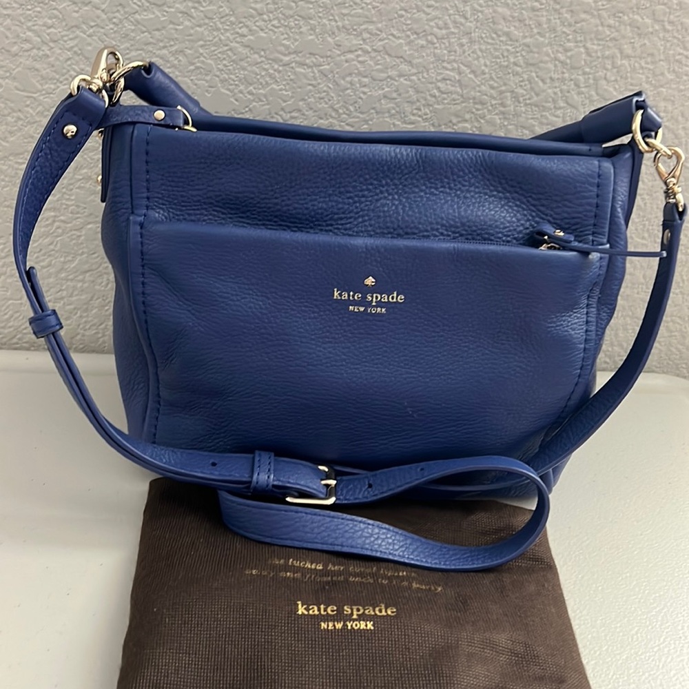Kate Spade satchel/crossbody bag cobalt blue, sliver hardware